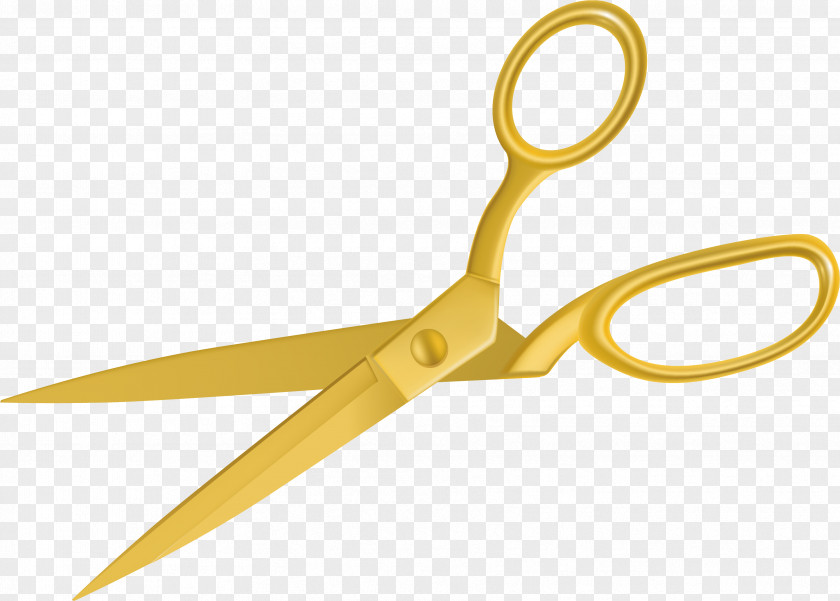 A Golden Scissors Euclidean Vector PNG