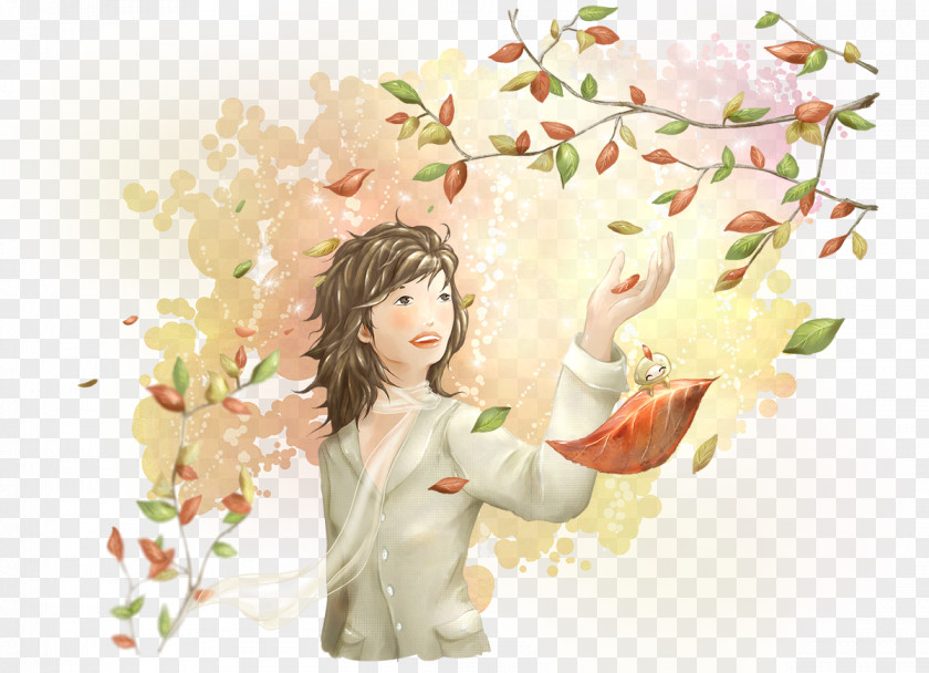 Autumn Leaves South Korea Cartoon Illustration PNG