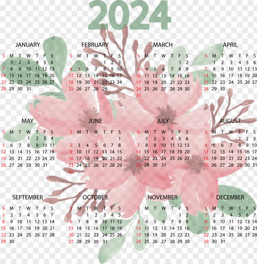 Flower Calendar Font Petal Pattern PNG