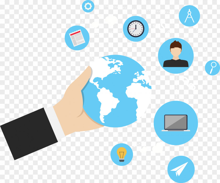 Vector Hand Holding A Globe Presentation Slide Icon PNG