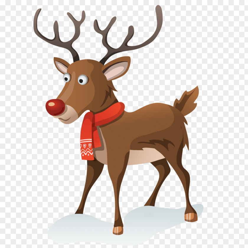 Eland Rudolph Reindeer Santa Claus Christmas Day Vector Graphics PNG