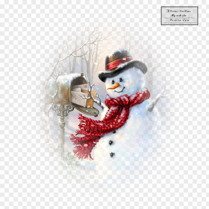 Snowman Christmas Santa Claus Art Painting PNG