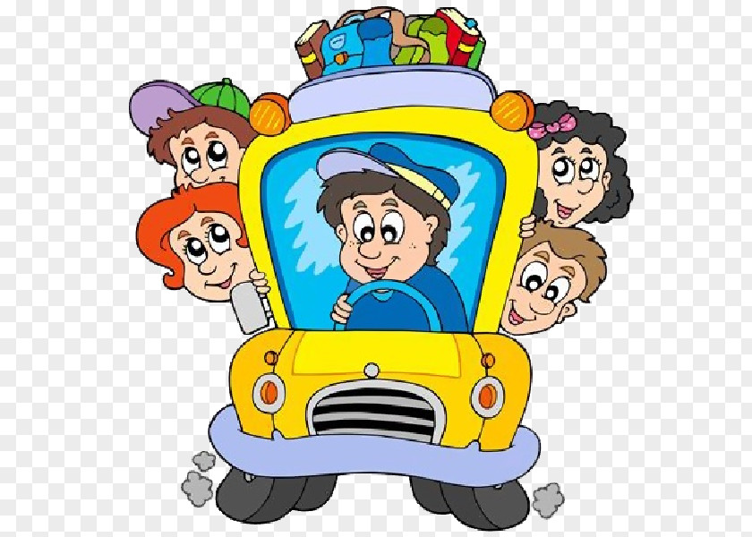 Cartoon School Bus Driver PNG