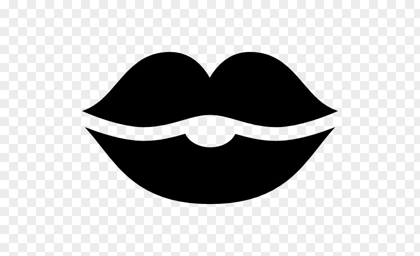 Lipstick Kiss Black And White Clip Art PNG