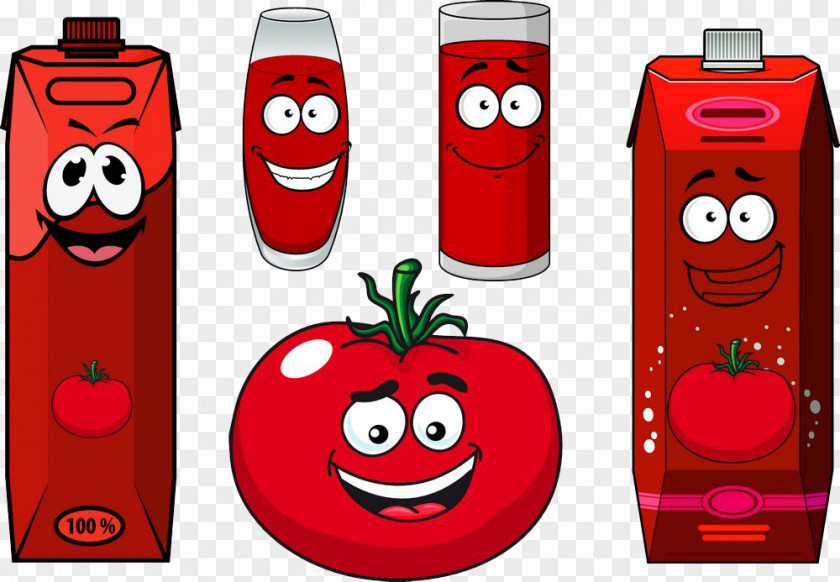Cartoon Illustration Of Strawberry Juice Tomato PNG