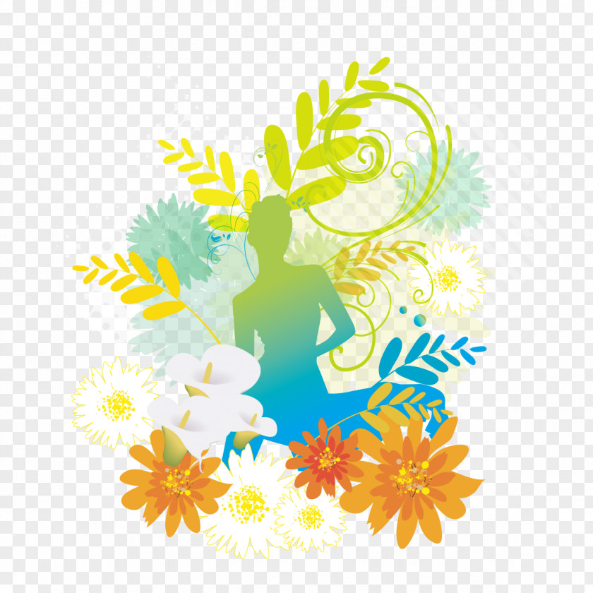 Colorful Chrysanthemum Image Floral Design Silhouette Clip Art PNG