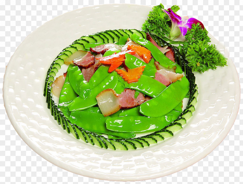 Fried Peas Snow Pea Chinese Sausage Cantonese Cuisine Recipe Stir Frying PNG