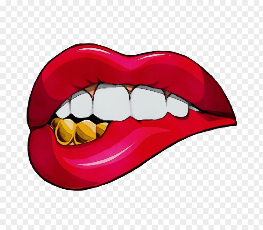 Cartoon Tooth Lips Heart PNG