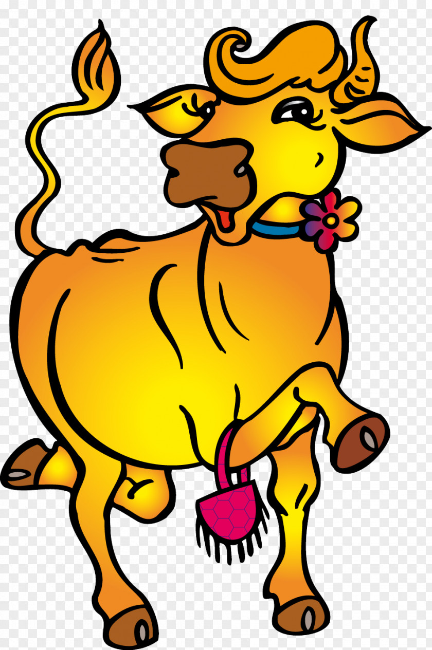 Cow Cartoon Cattle Drawing PNG