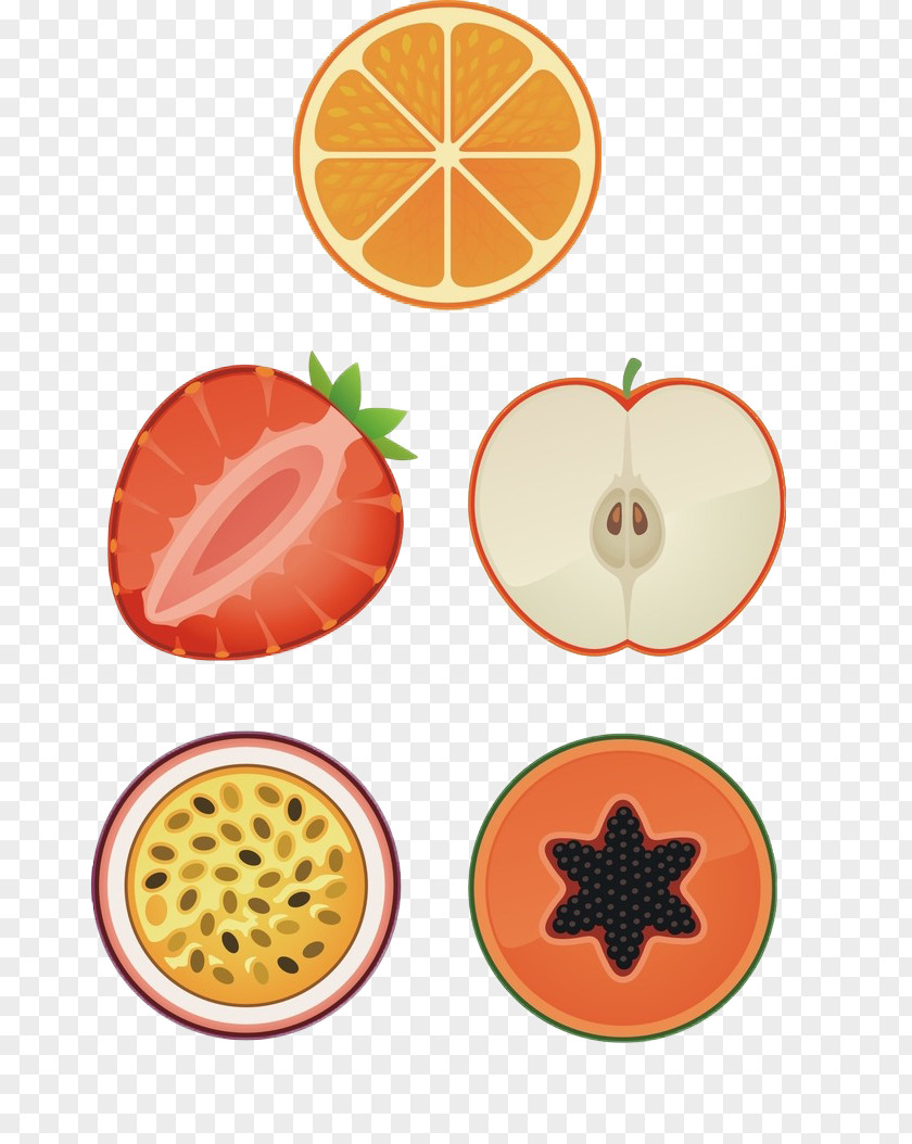 Orange Strawberry Fruit Slices Free Stock Buckle Clip Art PNG
