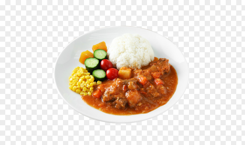 Rice Japanese Curry Red Hayashi Gulai And PNG