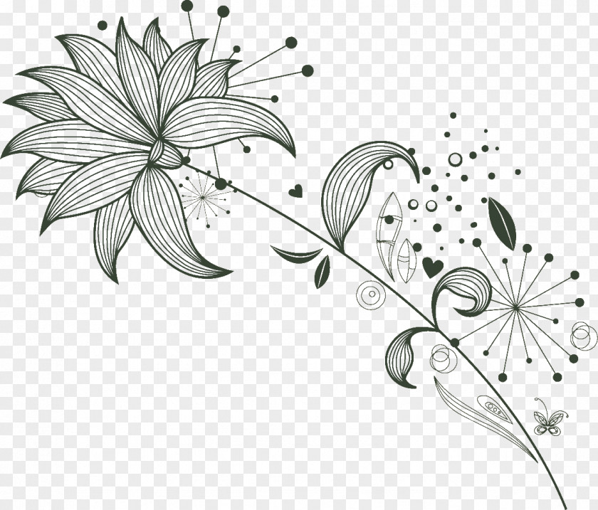 Leaf Floral Design Drawing Flower PNG