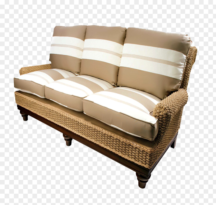 Green Rattan Furniture Couch Club Chair Cushion PNG