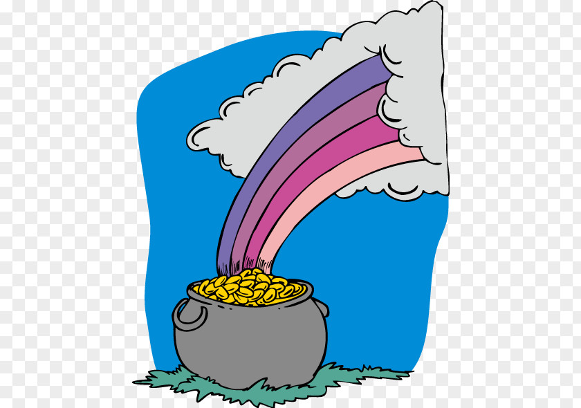 Cartoon Rainbow Vector Gold Jar Clip Art PNG