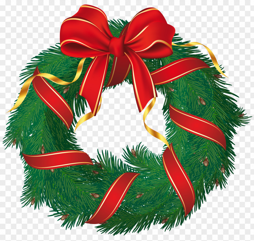 Evergreen Garland Cliparts Candy Cane Christmas Wreath Clip Art PNG