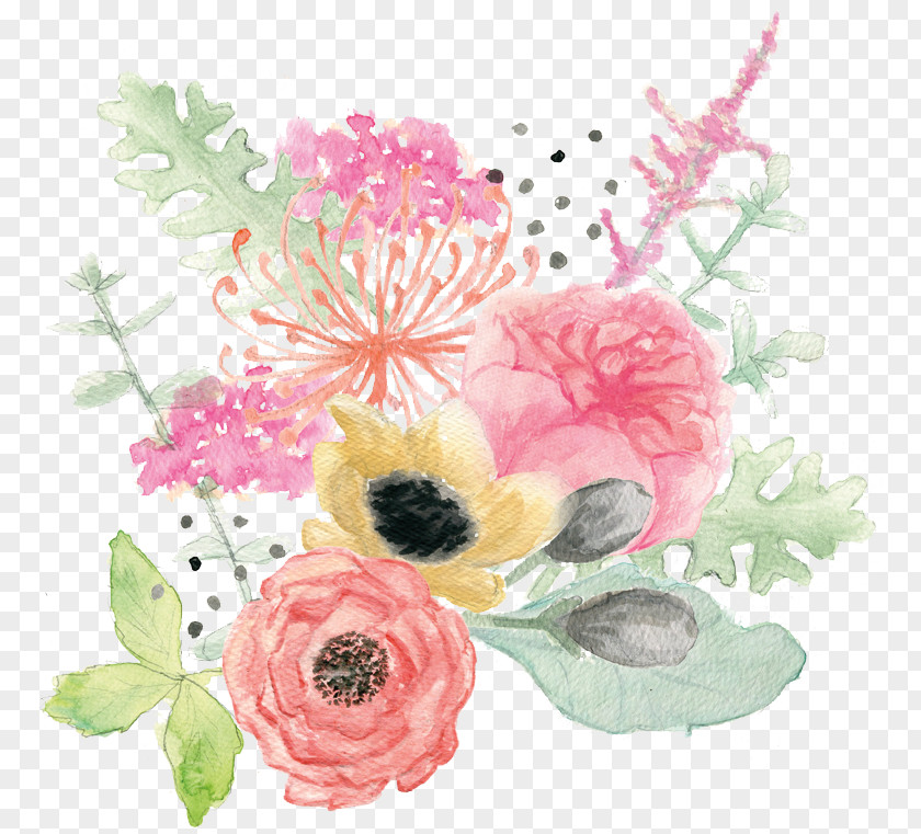 Watercolor Flower Clipart Cartoon Floral Design Cut Flowers PNG