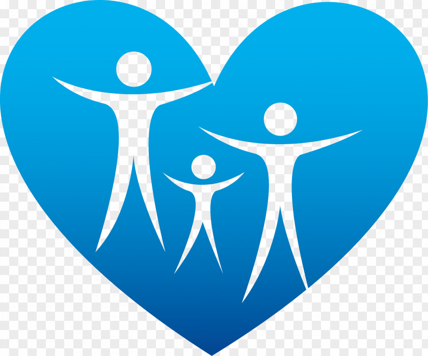 Blue Heart Silhouette Family Photography Illustration PNG