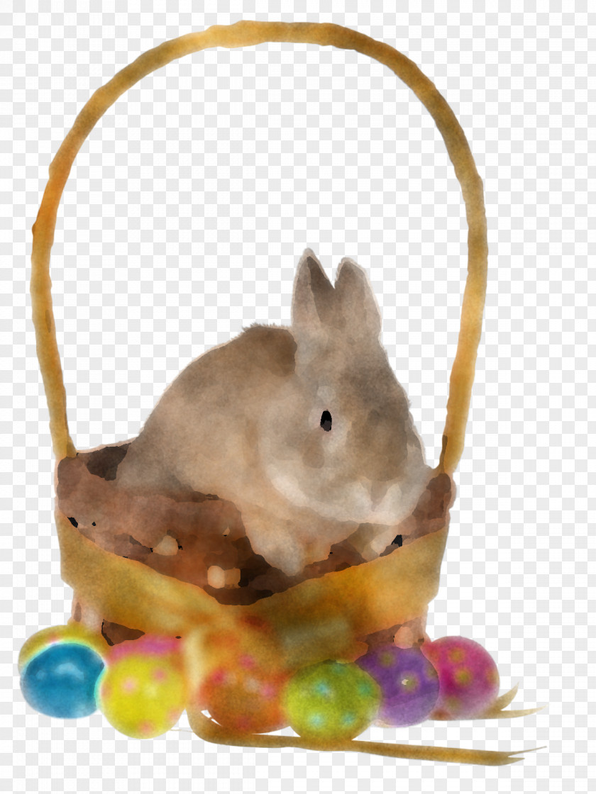 Cute Easter Basket With Eggs Happy Day PNG