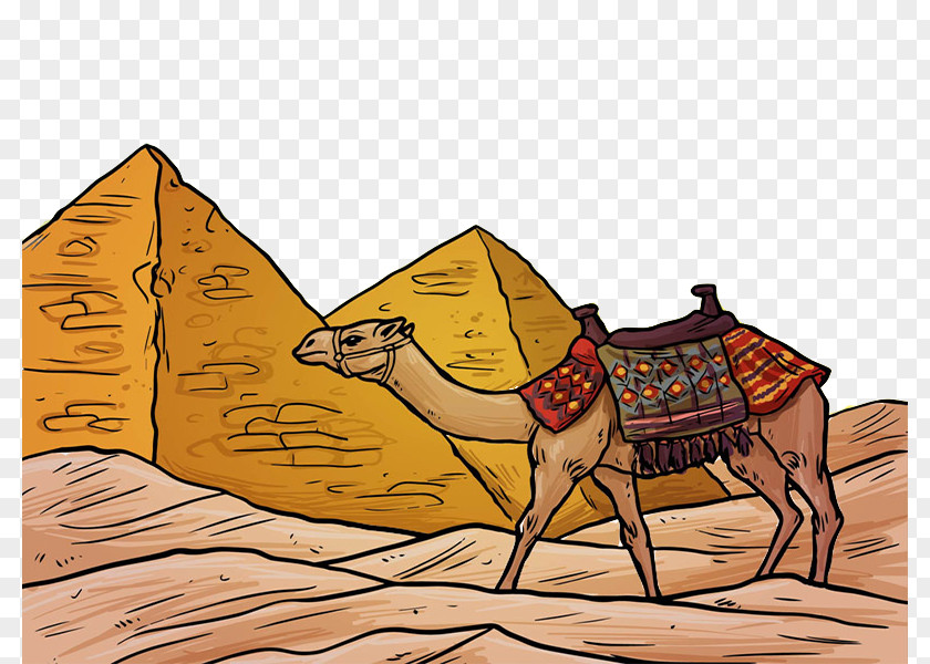 Egyptian Desert Scenery Great Sphinx Of Giza Pyramids Pyramid Ancient Egypt Camel PNG