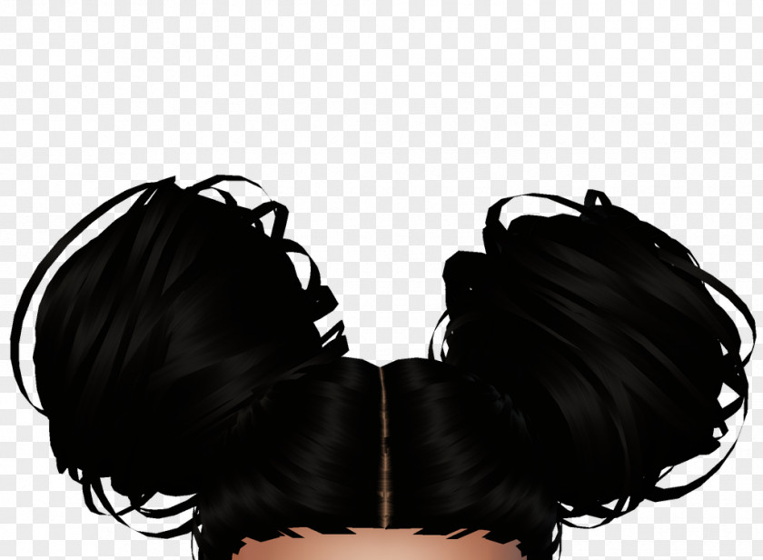 Headphones Black Hair M PNG