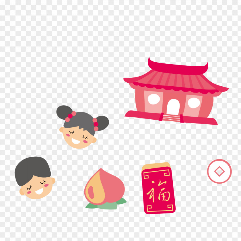 Vector Chinese New Year Element Red Envelope Clip Art PNG