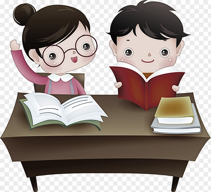 Smile Animation Cartoon Clip Art Reading Furniture Table PNG