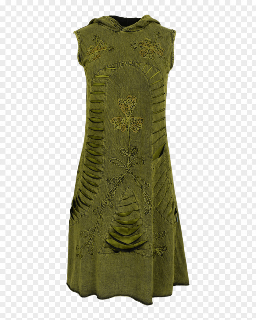 Cocktail Dress Sleeve Khaki PNG