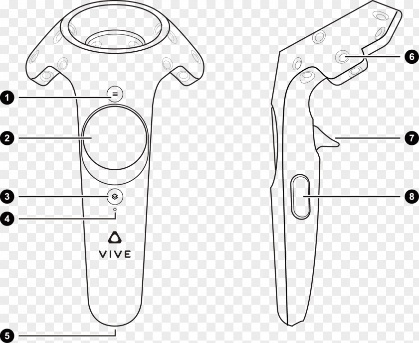 Vector Diagram Of Gear HTC Vive Head-mounted Display Virtual Reality Headset Game Controllers Touchpad PNG