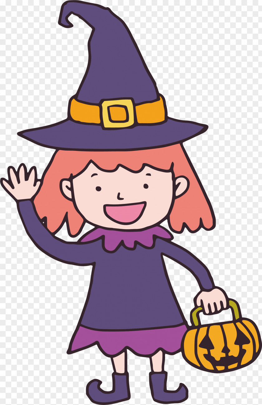 A Hand Painted Witch Boszorkxe1ny Halloween Clip Art PNG