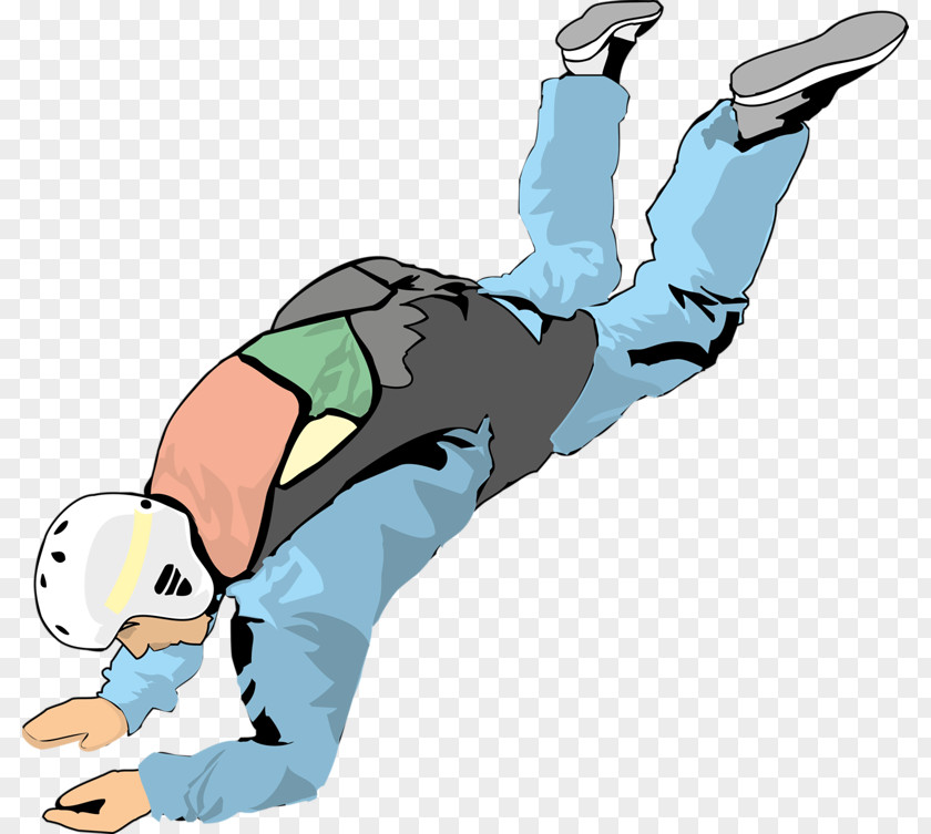 A Man Wearing Helmet Upside Down Free Fall Drawing Clip Art PNG