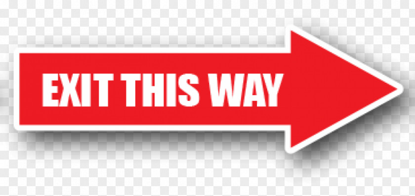 Arrow Exit Sign Red Emergency PNG