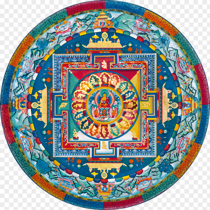 Buddha Temple Symmetry Circle Pattern PNG