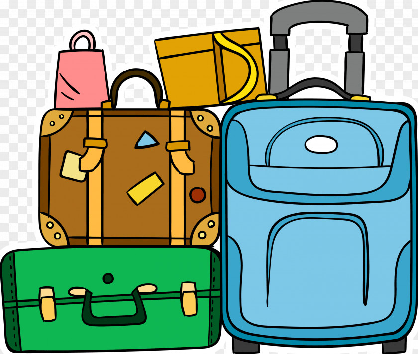 Cartoon Vector Suitcase Baggage Travel PNG