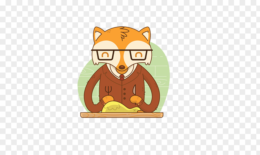 Glasses Dining Fox Fantastic Mr Illustrator Illustration PNG