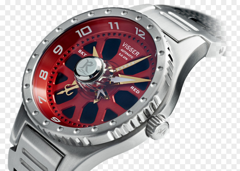 Red Sky Skeleton Watch Chronograph Pin Invicta Group PNG