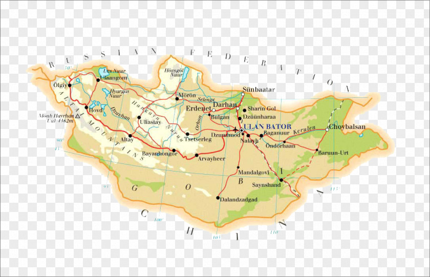 The English Version Of Map Mongolia Inner Ulaanbaatar World Outer PNG