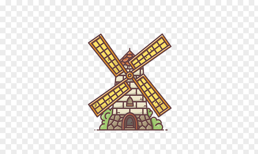 Cute Retro Windmill Dribbble Designer Icon PNG