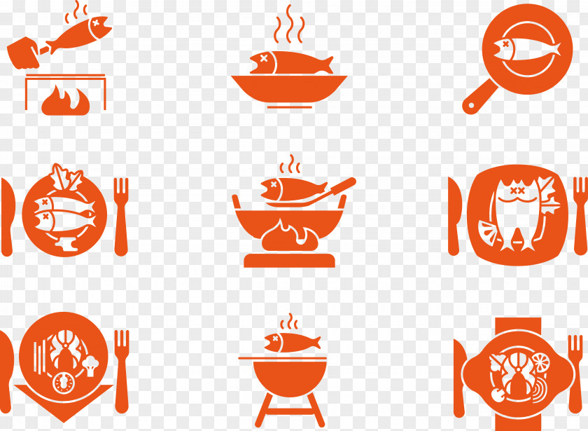 Fish Pot Barbecue Grill Frying Icon PNG