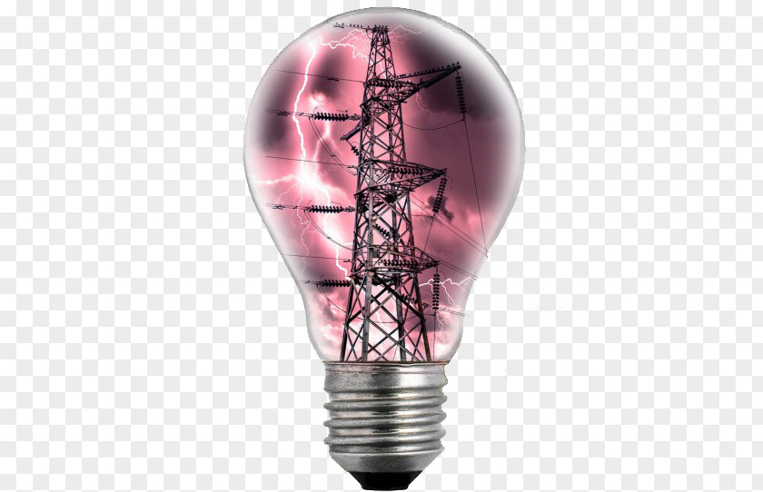 Light Bulb In The High-voltage Tower Incandescent Electricity High Voltage Lamp PNG