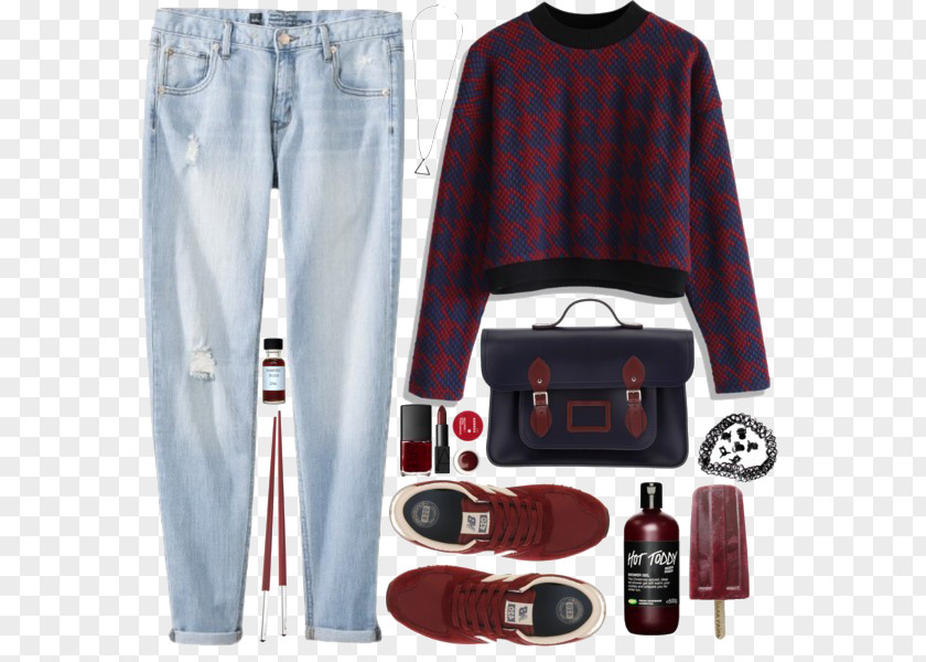 Sweater And Jeans T-shirt Boyfriend Blue PNG