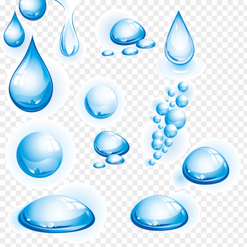 Blue Water Drops Vector Material Drop Clip Art PNG