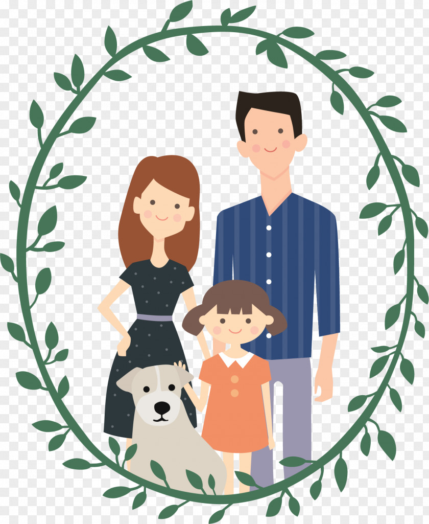 Cartoon Family Photo Drawing Illustration PNG