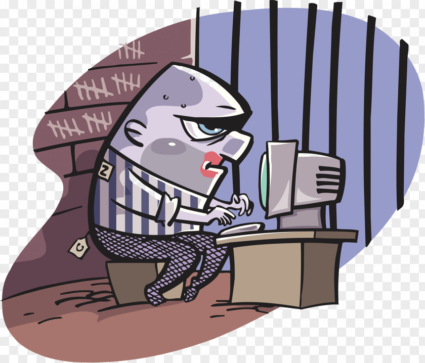 Computer Crime Illustrator Prisoner Prison Cell Royalty-free Stock Photography PNG