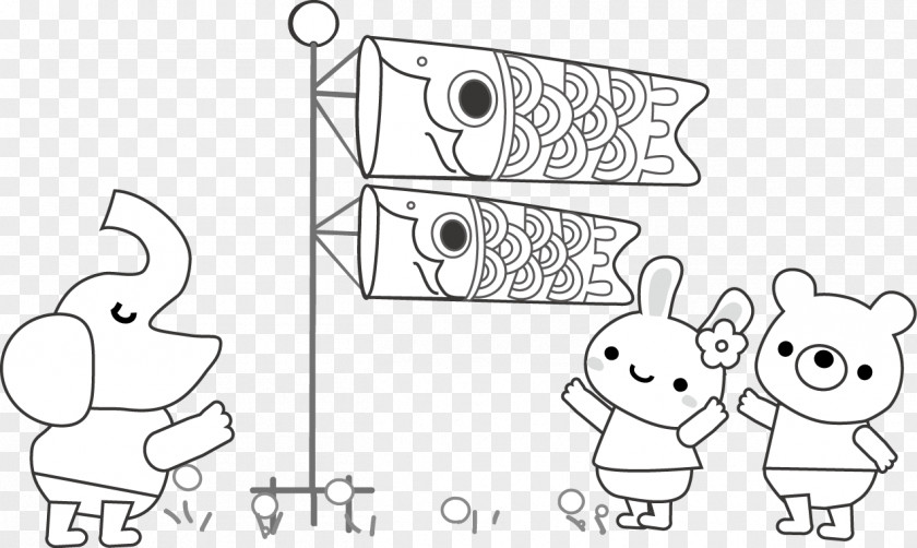 Kite Line Drawing Art Children's Day PNG