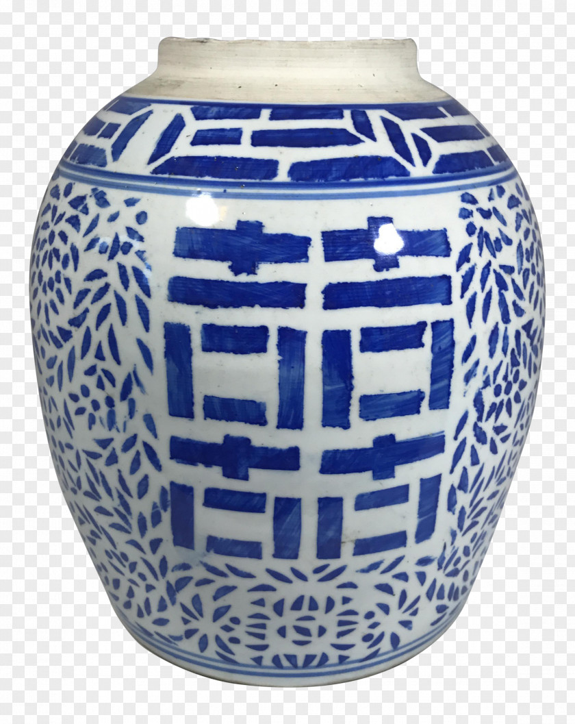 Vase Blue And White Pottery Ceramic Cobalt Urn PNG