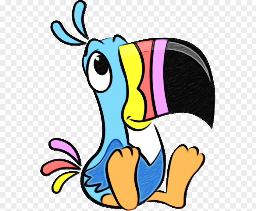 Cartoon Beak Watercolor Background PNG