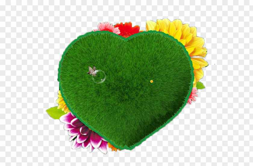 Heart Green Grass PNG