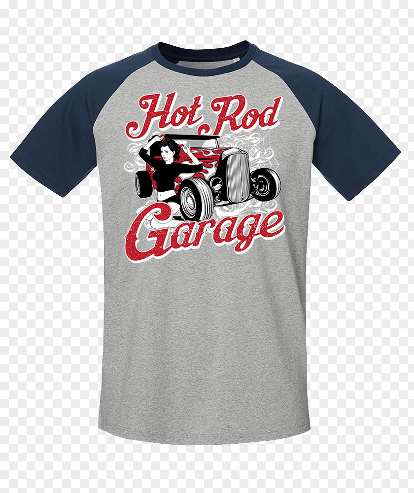 Hot Rod Garage T-shirt Raglan Sleeve Logo PNG