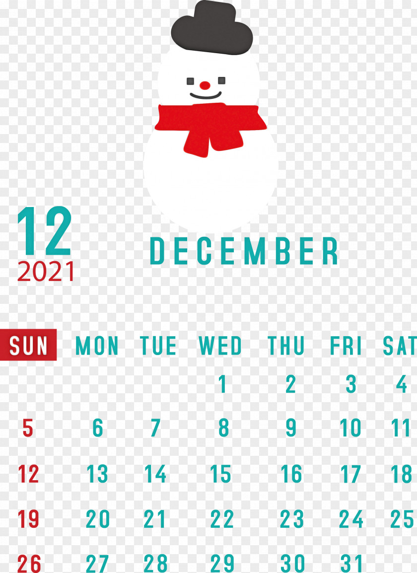 December 2021 Printable Calendar PNG