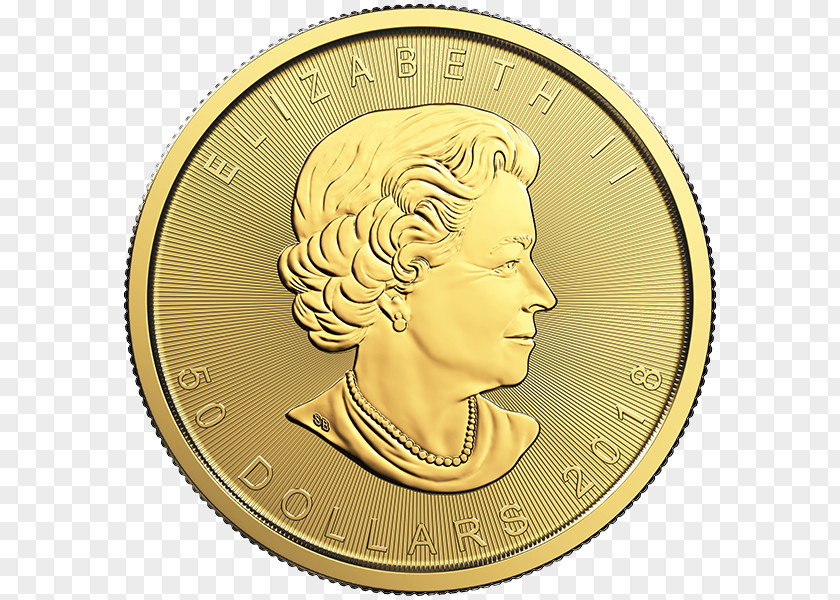 Gold Canadian Maple Leaf Bullion Coin Silver PNG